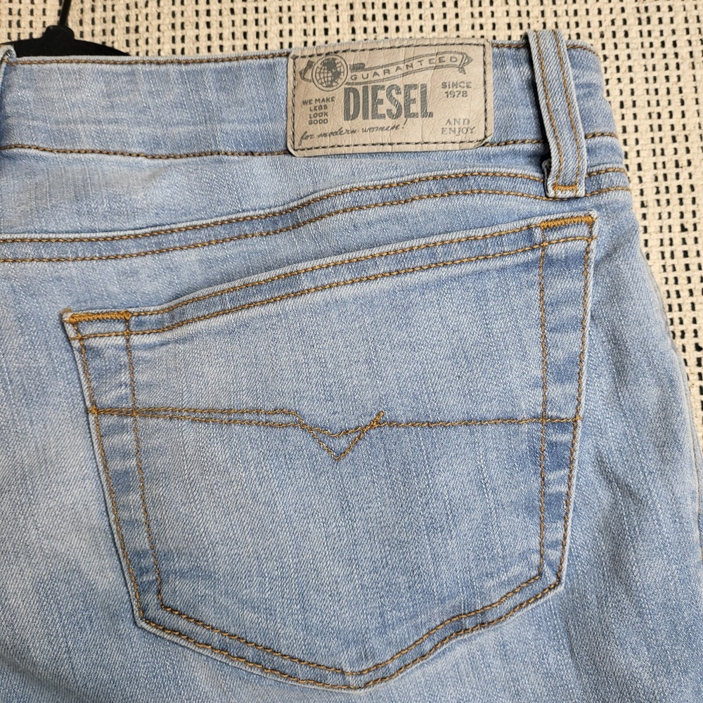 Diesel Jeans Skinzee‎ Womens 29x32 Super Slim Skinny High Waist Light Wash - Picture 3 of 11